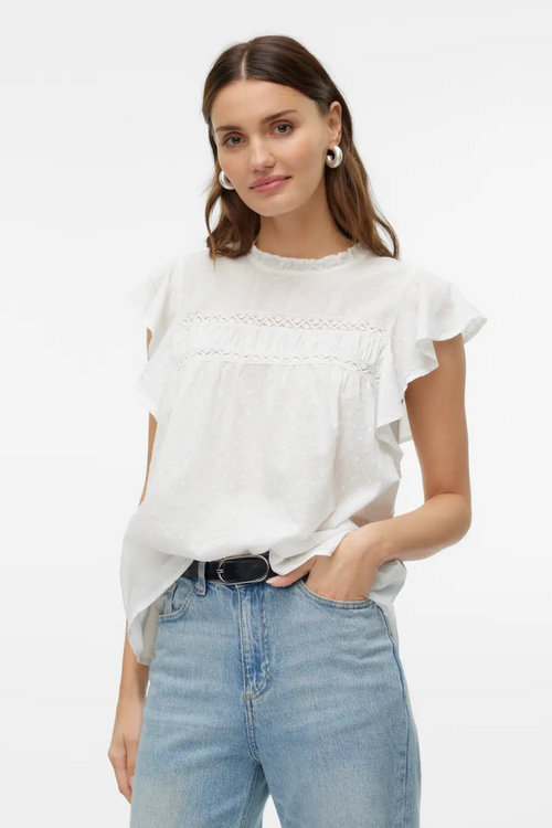 Trine Lace Top - Sne Hvid