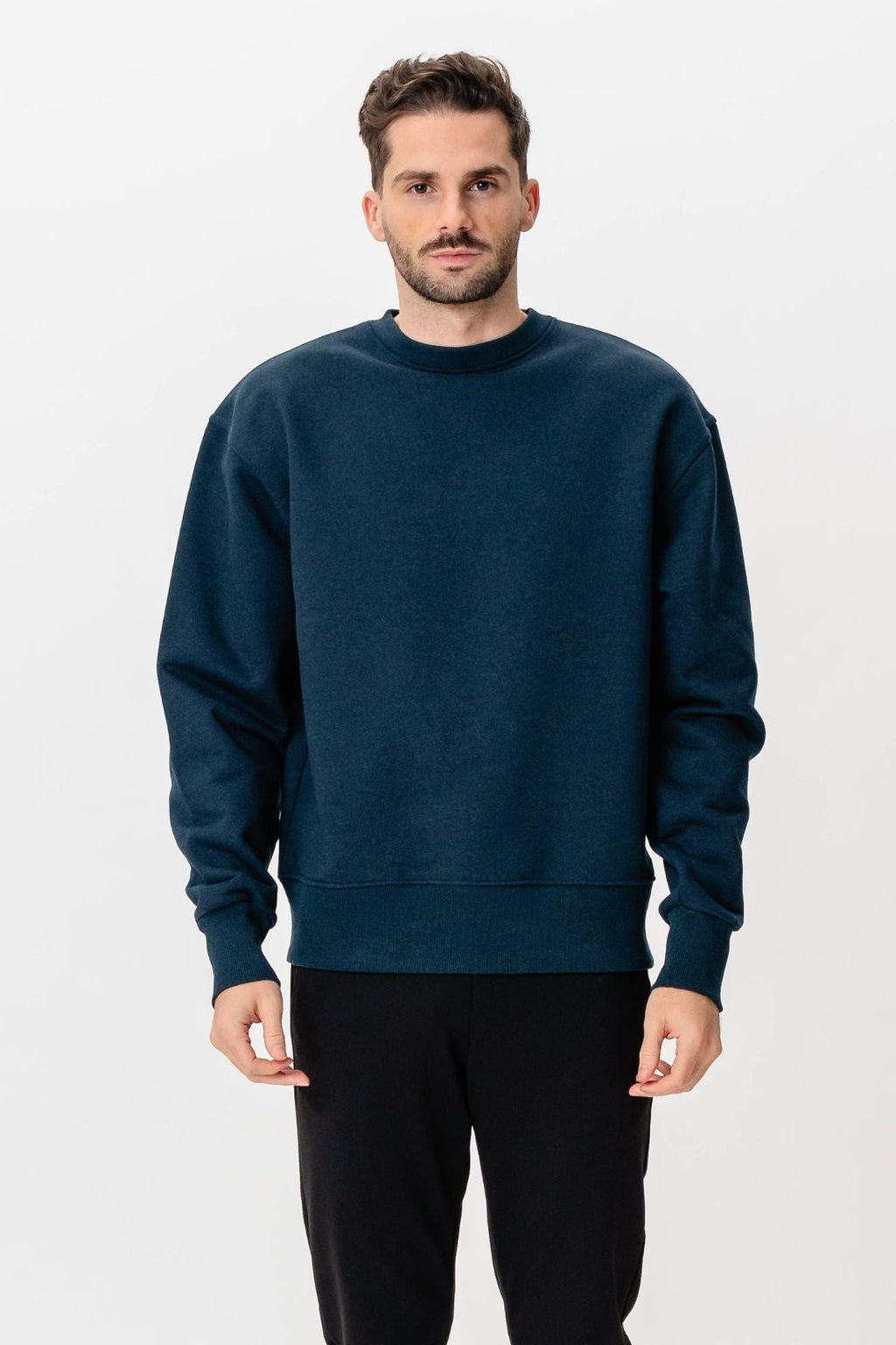 Heavy Crewneck - Meleret Marineblå
