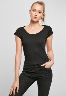 Ladies Back Cut Tee - Black