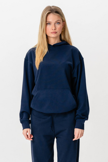 Hoodie Uden Hættesnor - Marineblå