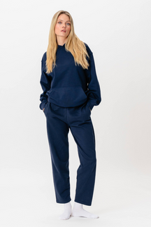 Hoodie Uden Hættesnor - Marineblå