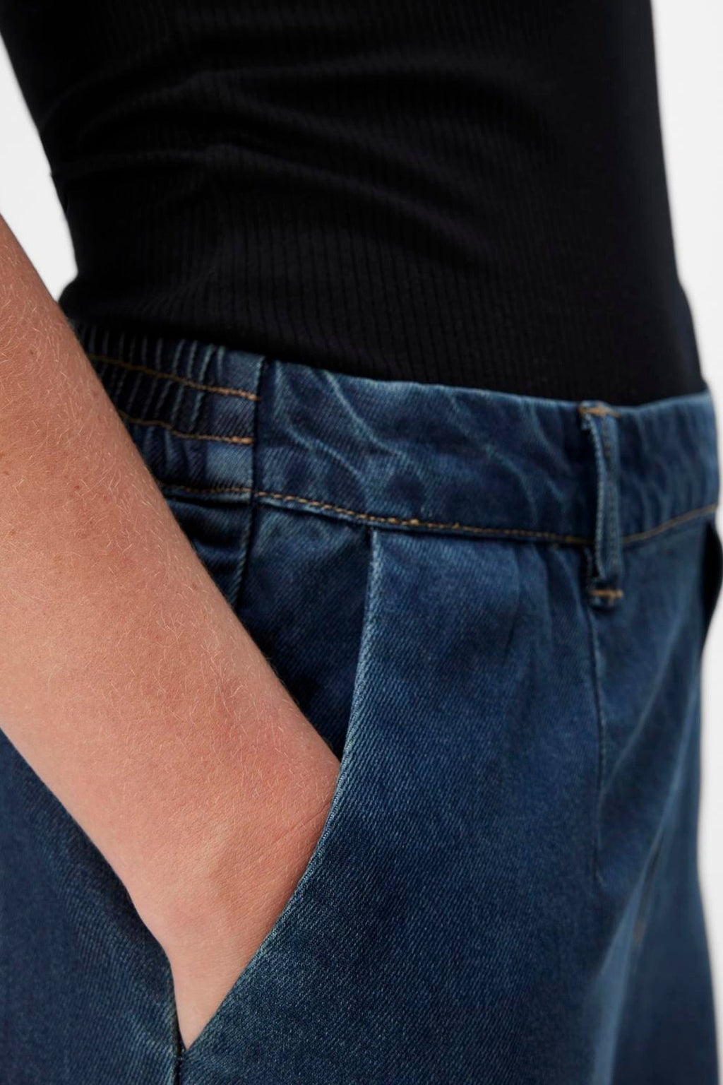 Frame Lisa Vide Bukser - Mørkeblå Denim Rinse Wash
