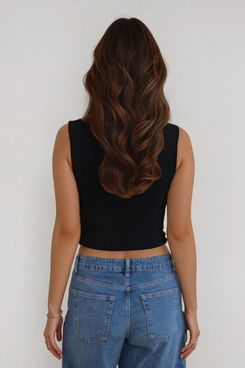 Elisa Waterfall Top - Sort