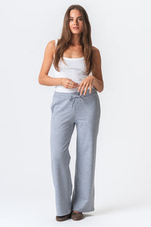 Sweatpants Wide - Grå Melange