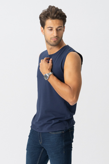 Sleeveless Tee - Navy