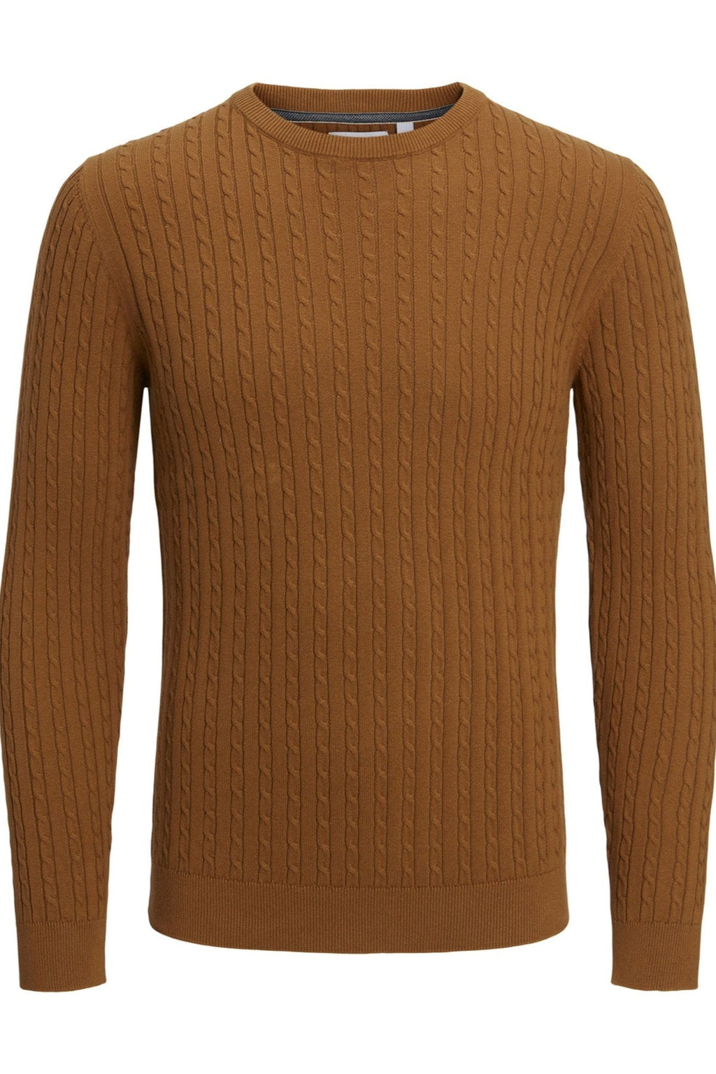 Cable Knit Crewneck - Lysebrun