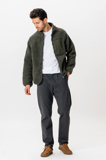 Fleece Jakke - Mørk Oliven