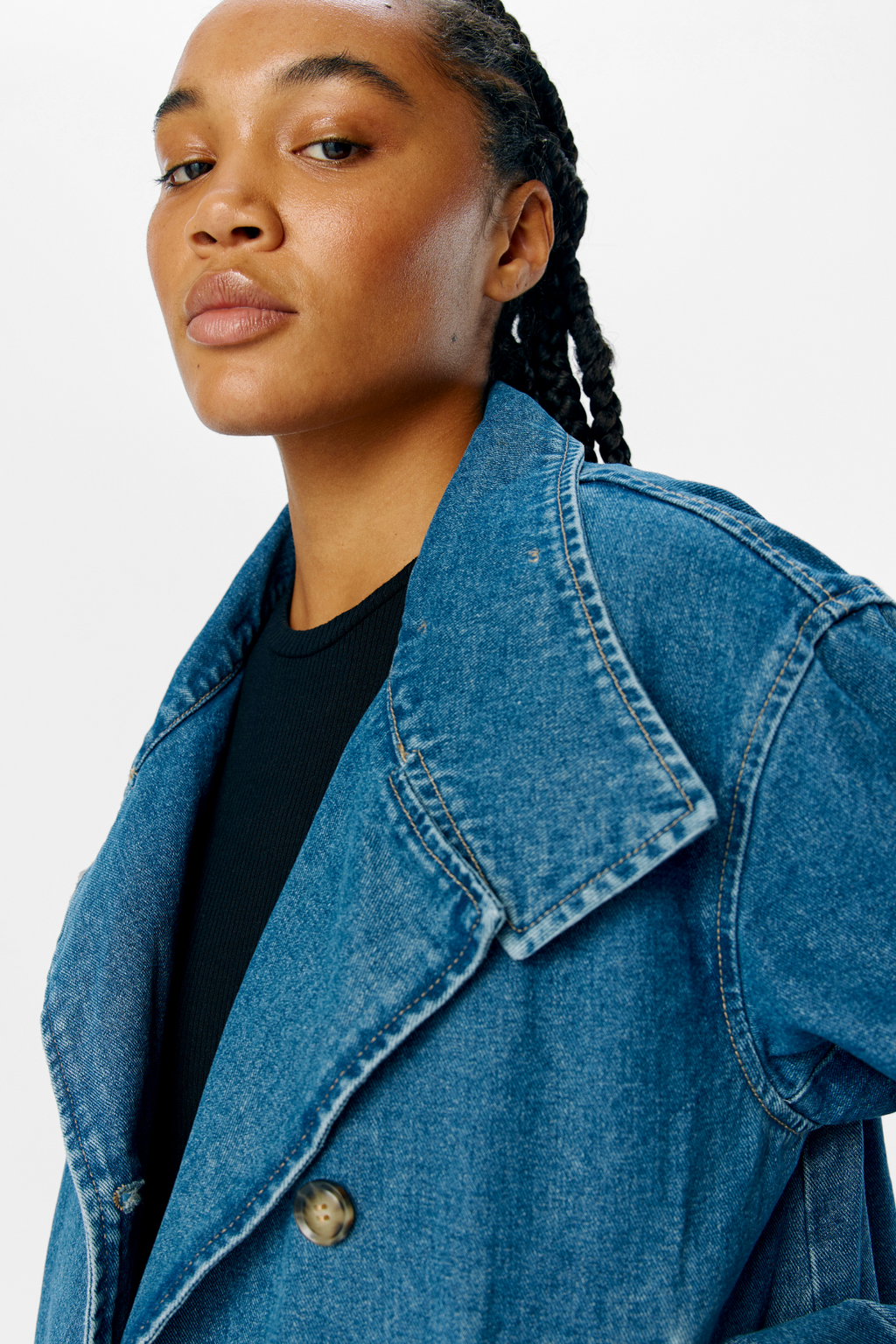 Tilla Gro L/S Denimjakke - Mellemblå Denim