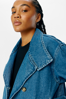 Tilla Gro L/S Denimjakke - Mellemblå Denim