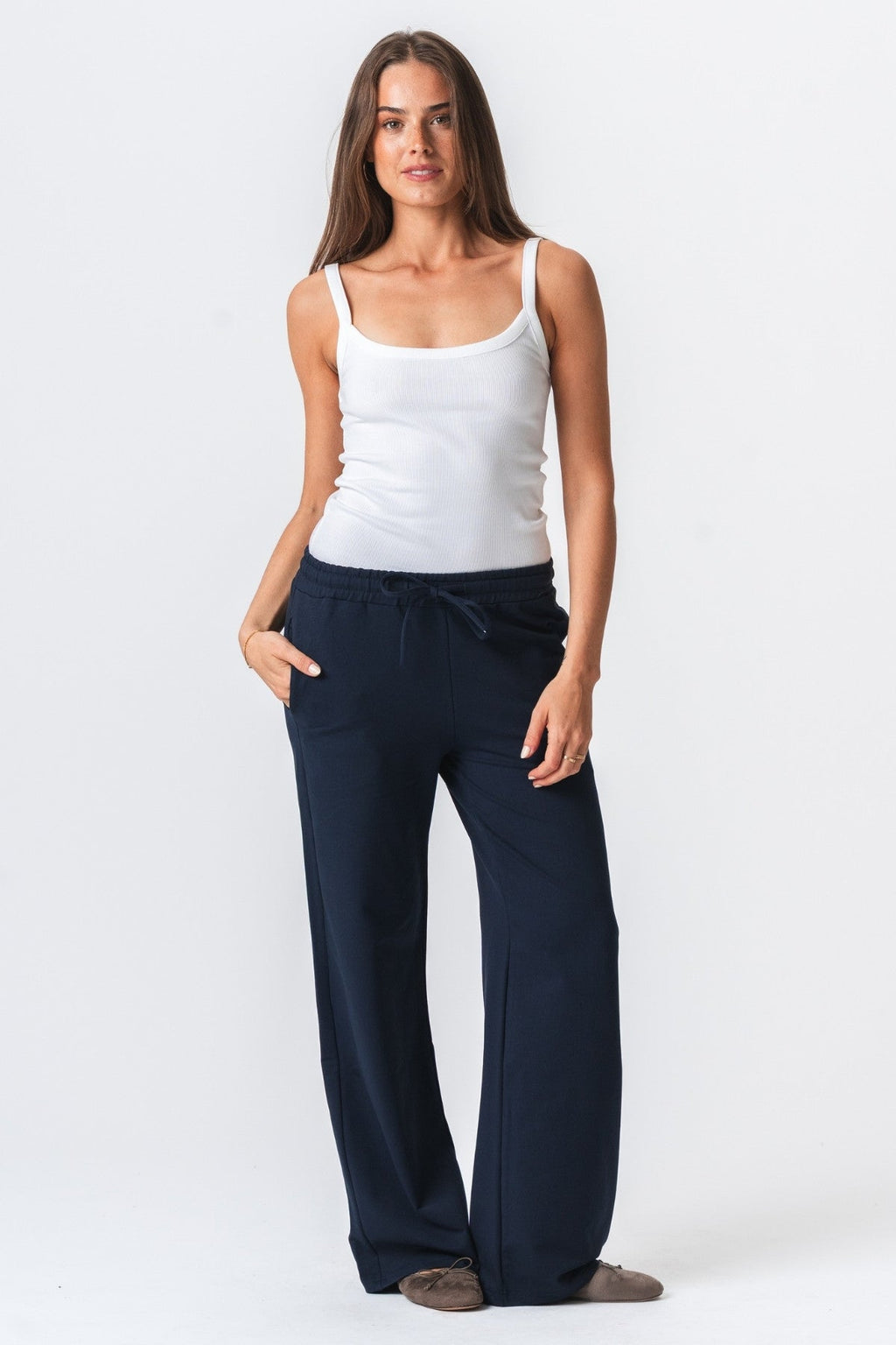 Sweatpants med Vidde - Marineblå