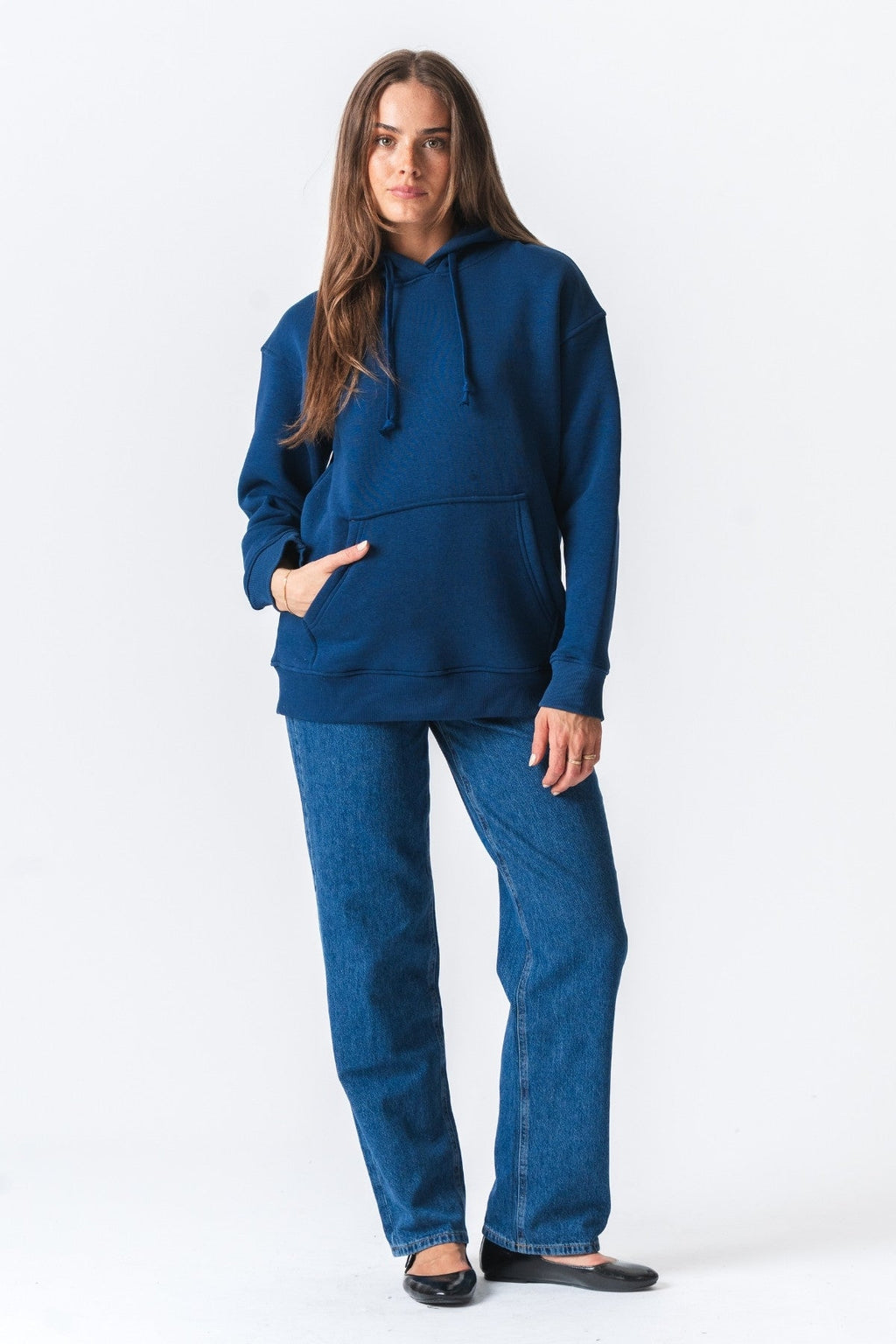 Stella Oversized Hoodie - Marineblå