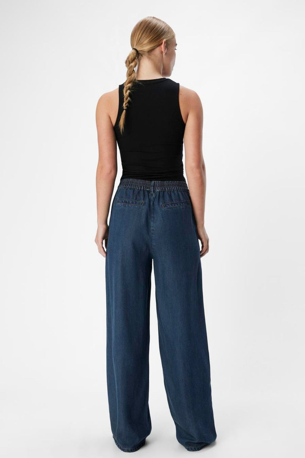 Frame Lisa Vide Bukser - Mørkeblå Denim Rinse Wash