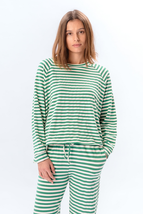 Stripped Langærmet Regular Fit - Grøn