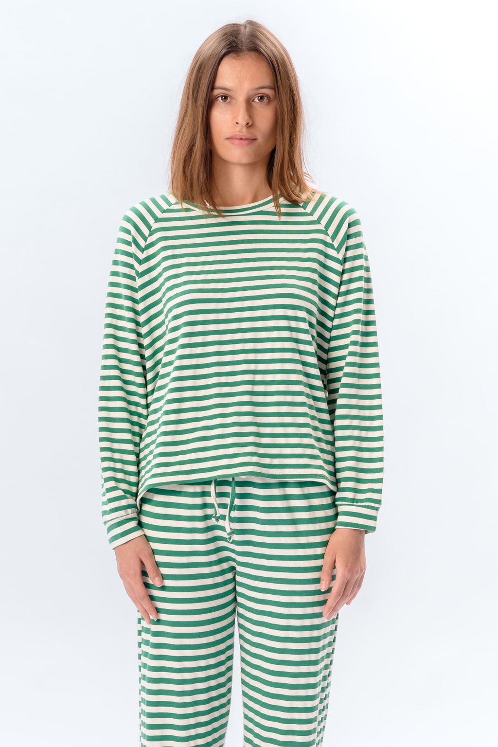 Stripped Langærmet Regular Fit - Grøn