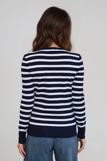 Maja Stribet Skjorte - Navy