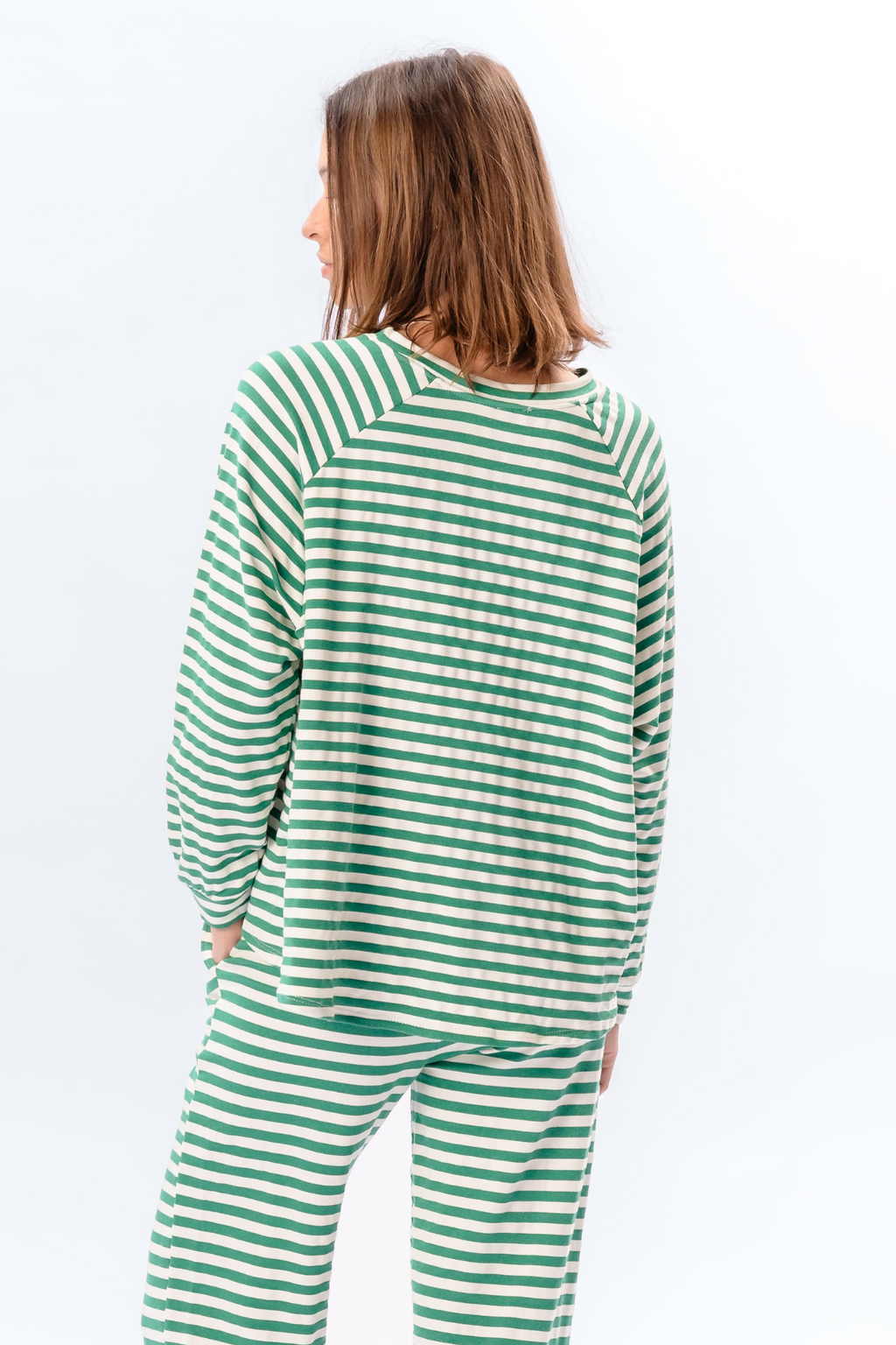 Stripped Langærmet Regular Fit - Grøn