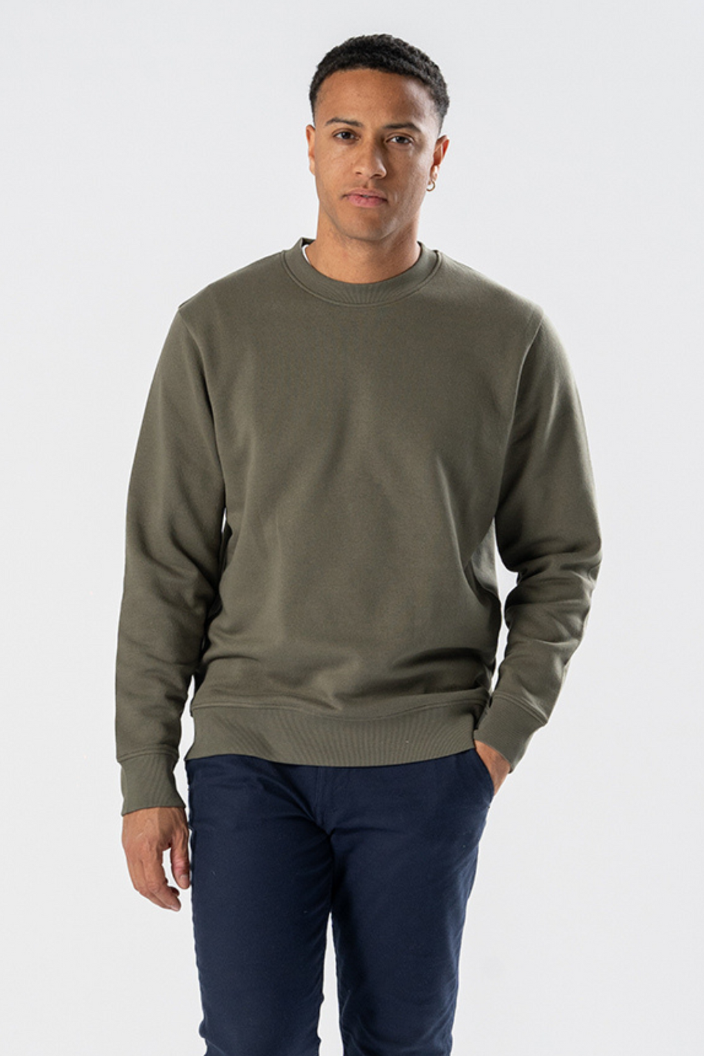 Sweatshirt Crewneck - Army Grøn