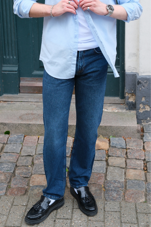 Relaxed Fit Jeans - Mørkeblå Denim