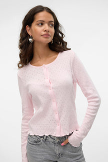 Isa Cardigan med Rund Hals - Pink A-Boo