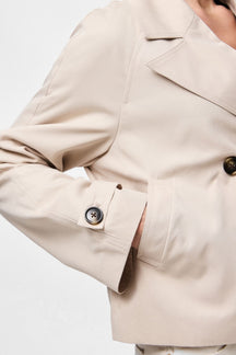 Scarlett Kort Trenchcoat - Sølvgrå