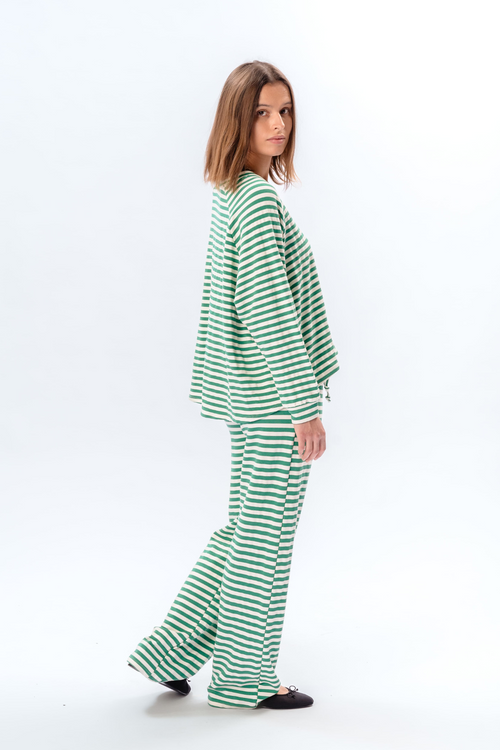 Stripped Langærmet Regular Fit - Grøn