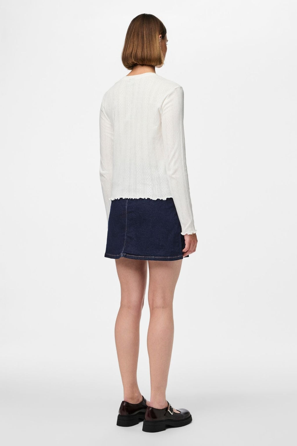 Marie O-Hals Pointelle Top - Cloud Dancer