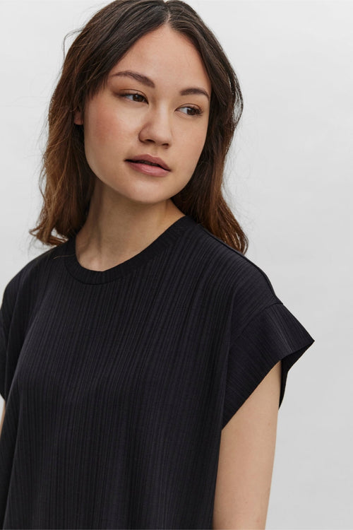 Phoenixy Cap Sleeve Læglang Kjole - Sort