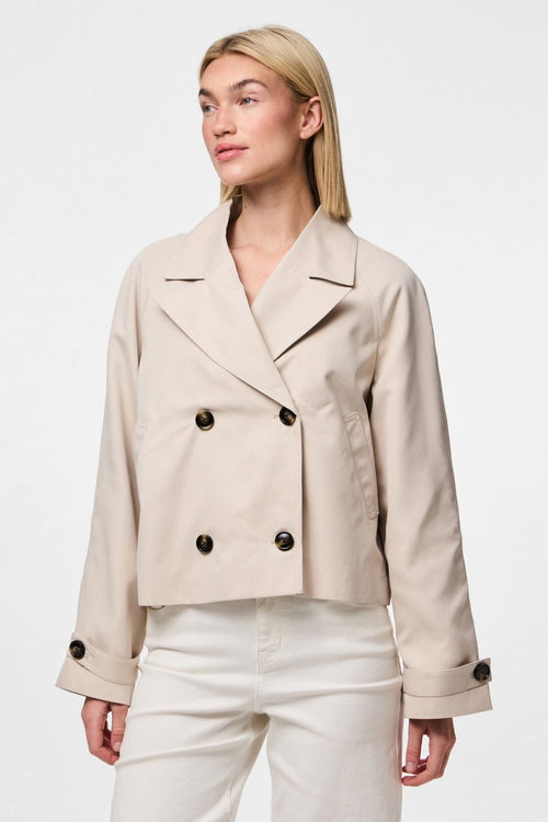 Scarlett Kort Trenchcoat - Sølvgrå
