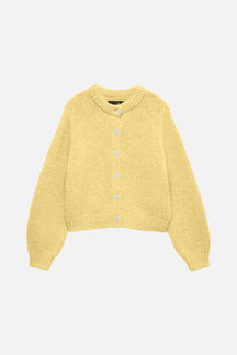 Wilo Cardigan med Rund Hals - Pale Banana