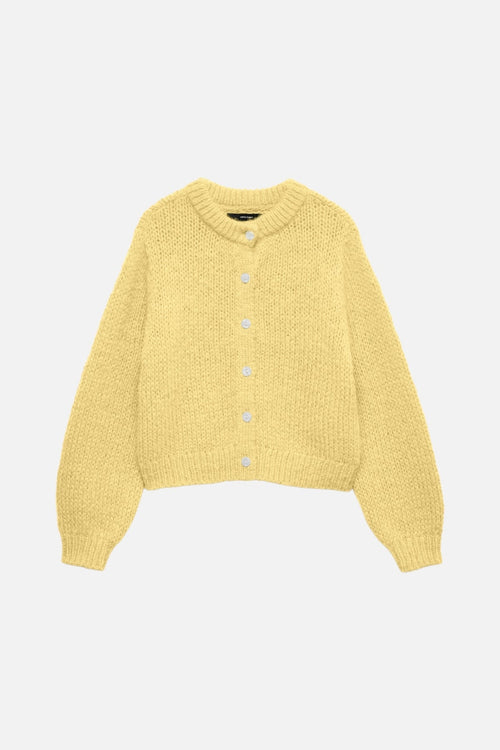 Wilo Cardigan med Rund Hals - Pale Banana