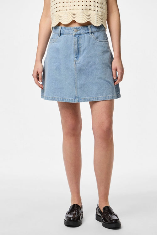 Abbi A-Formet Nederdel - Lys Blå Denim
