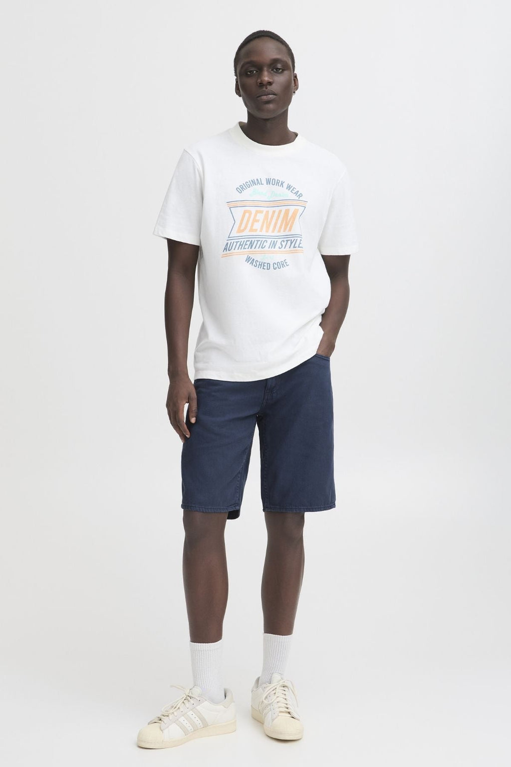Philip Denim Shorts - Marineblå