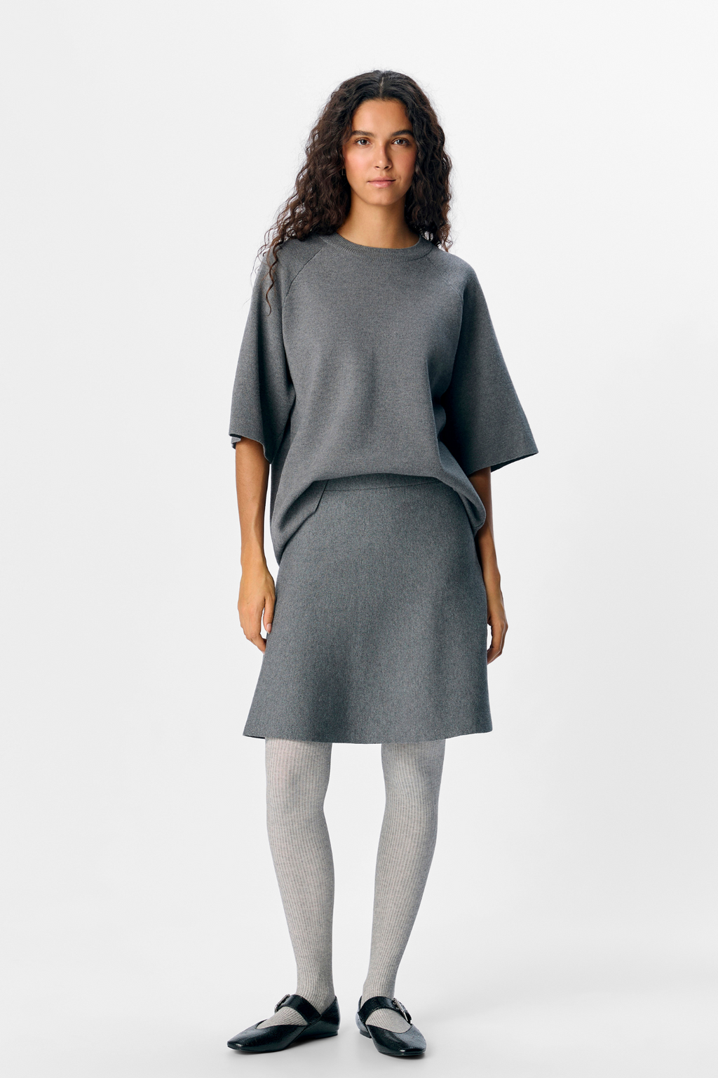 Reynard 2/4 Strik Pullover - Mellemgrå Melange