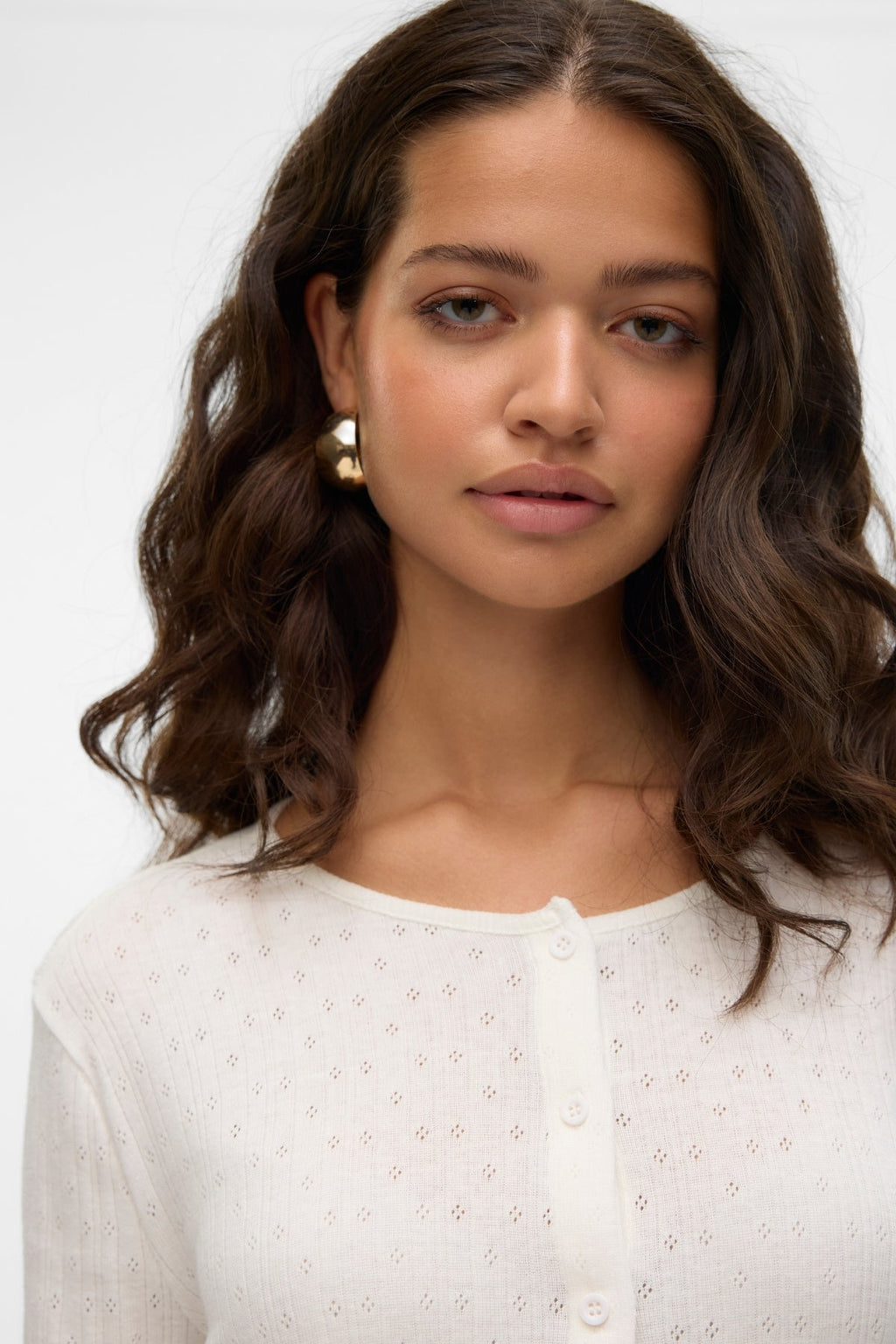 Isa O-Neck Cardigan - Sne Hvid