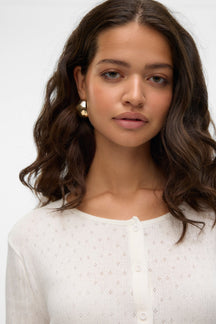 Isa O-Neck Cardigan - Sne Hvid
