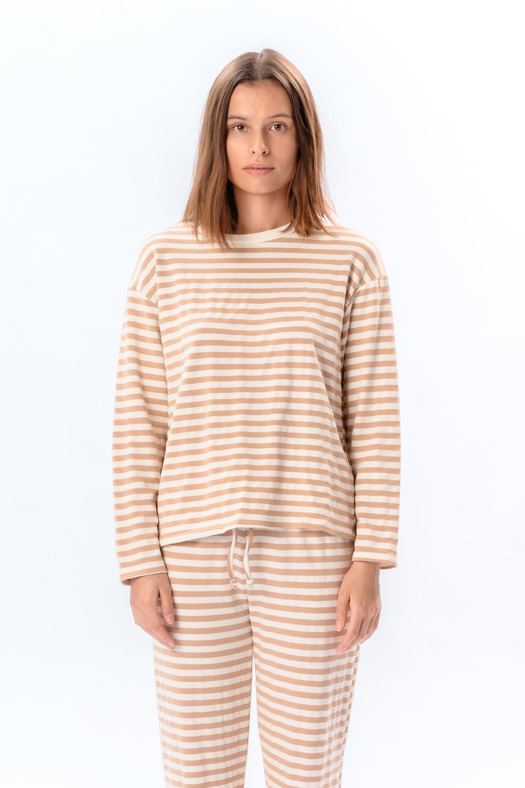 Strippy Skjorte - Beige