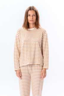 Strippy Skjorte - Beige