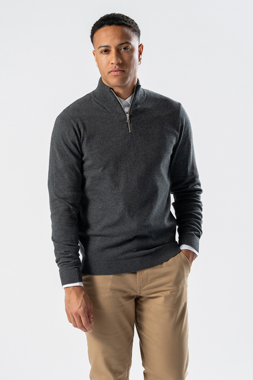 Pullover Half Zip - Charcoal Melange