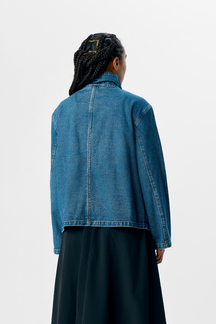 Tilla Gro L/S Denimjakke - Mellemblå Denim