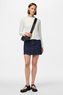 Marie O-Hals Pointelle Top - Cloud Dancer