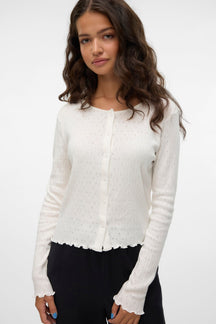 Isa O-Neck Cardigan - Sne Hvid