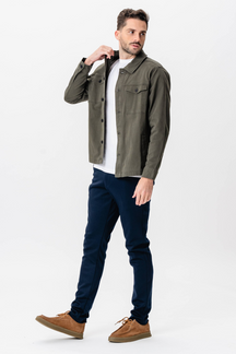 Twill Overshirt - Mørk Oliven