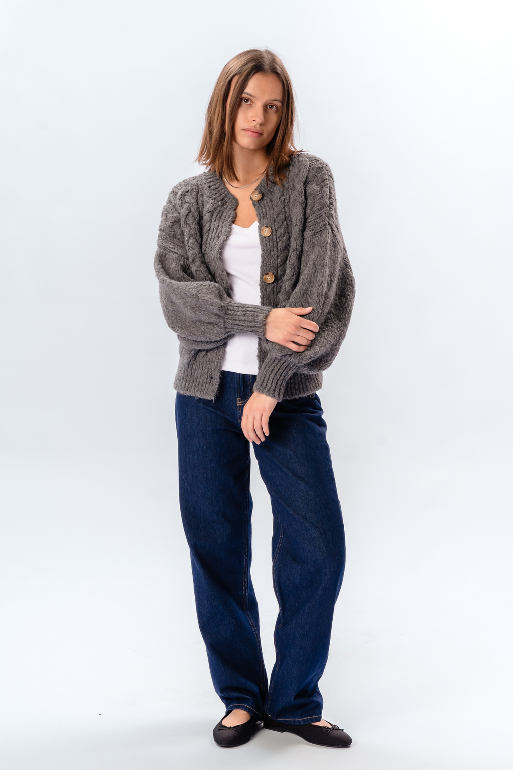Botton Knit - Mid Grå