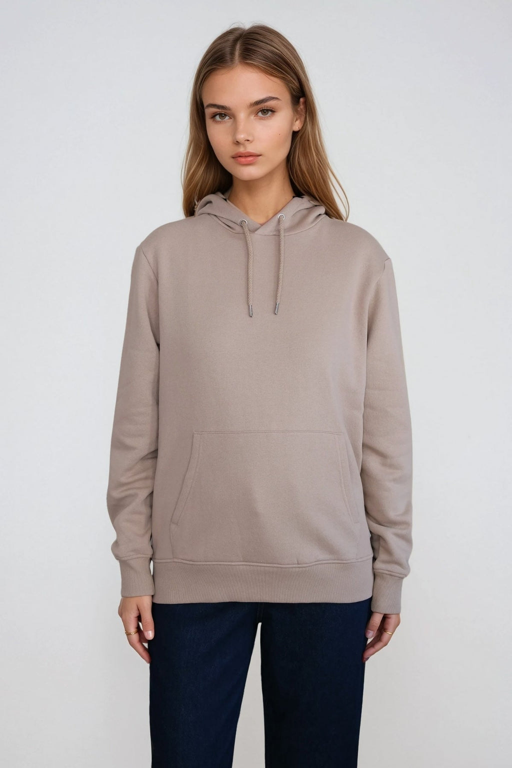 Sweatshirt Hættetrøje - Sand