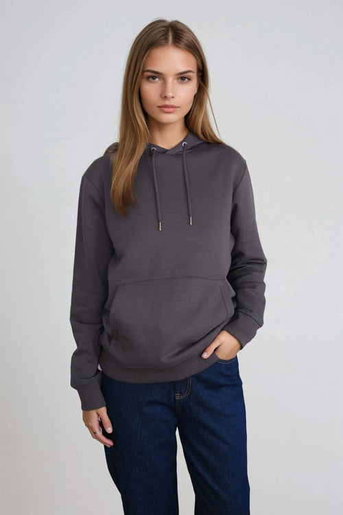Sweatshirt Hættetrøje - Mørkegrå