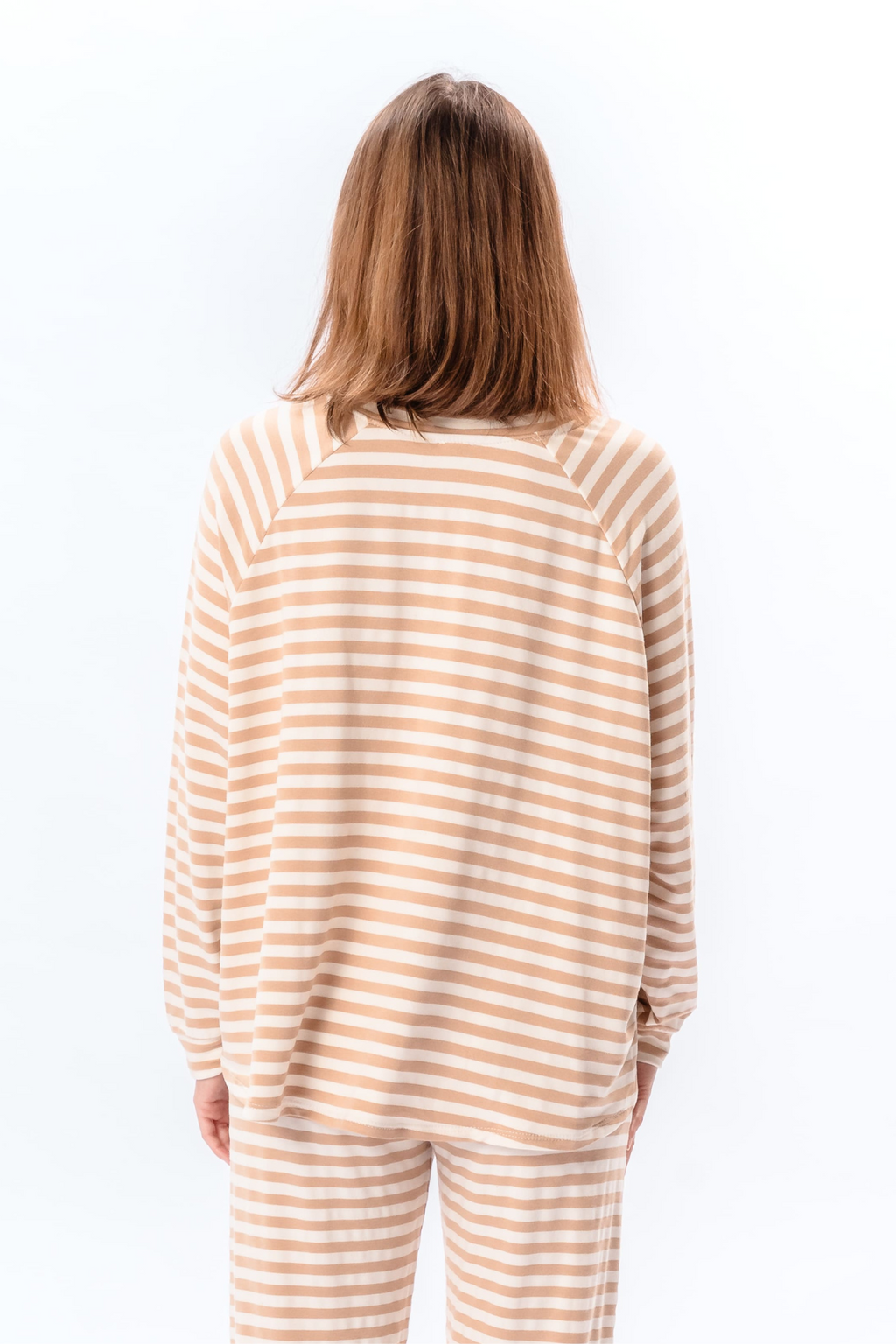 Strippet Langærmet Regular Fit - Beige