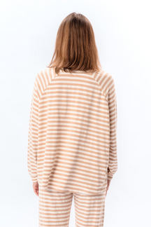 Strippet Langærmet Regular Fit - Beige