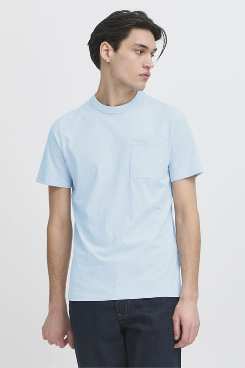 T-shirt Med Lomme - Lyseblå