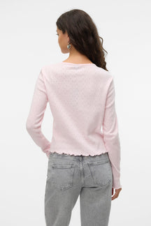 Isa Cardigan med Rund Hals - Pink A-Boo