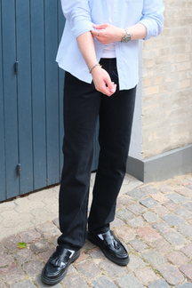 Relaxed Fit Jeans - Ensfarvet Sort